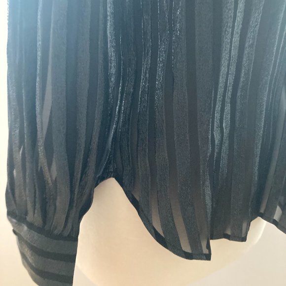 NWT: J.CREW Metallic chiffon mockneck top, Black, XS - Picture 10 of 14